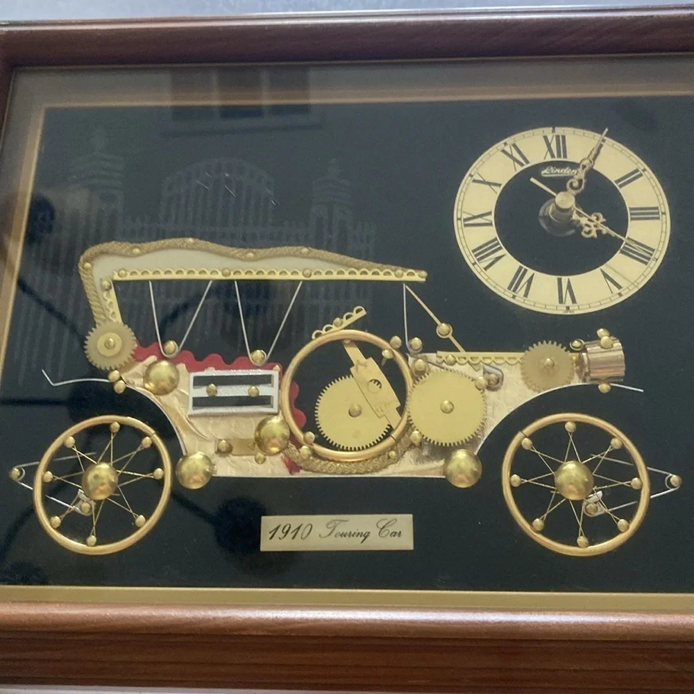 1910Vintage Touring Car Decor with Clock. Made in Japan